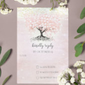 Blush Pink Heart Leaf Tree Country Wedding UAWG Einladung