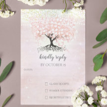 Blush Pink Heart Leaf Tree Country Wedding UAWG