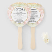 Blush Pink Heart Leaf Tree Hochzeitsprogramm Fächer (Vorne und Hinten)