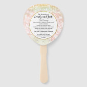 Blush Pink Heart Leaf Tree Hochzeitsprogramm Fächer (Vorderseite)