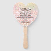 Blush Pink Heart Leaf Tree Hochzeitsprogramm Fächer (Rückseite)