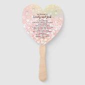 Blush Pink Heart Leaf Tree Hochzeitsprogramm Fächer (Vorderseite)
