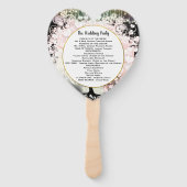 Blush Pink Heart Leaf Tree Wedding Programm Black Fächer (Rückseite)
