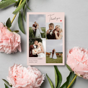 Blush Pink Heart Wedding Fotos Vielen Dank Ihr Hin Dankeskarte