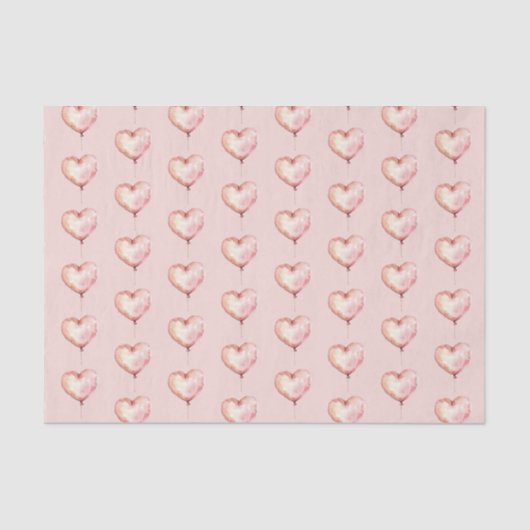 Blush Pink Hearts Birthday Seidenpapier (Vorderseite)