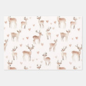 Blush Pink Hearts Cream Deer Christmas Geschenkpapier Set (Vorderseite 3)