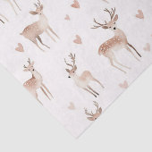 Blush Pink Hearts Cream Deer Christmas Seidenpapier (Ausschnitt)