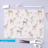 Blush Pink Hearts Cream Deer Christmas Seidenpapier (Handwerk)