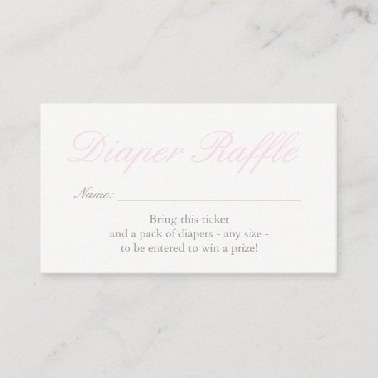 Blush Pink Hearts Diaper Raffle Card Begleitkarte (Vorderseite)