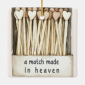 Blush pink Hearts Match Made in Heaven Christmas Keramikornament (Rückseite)