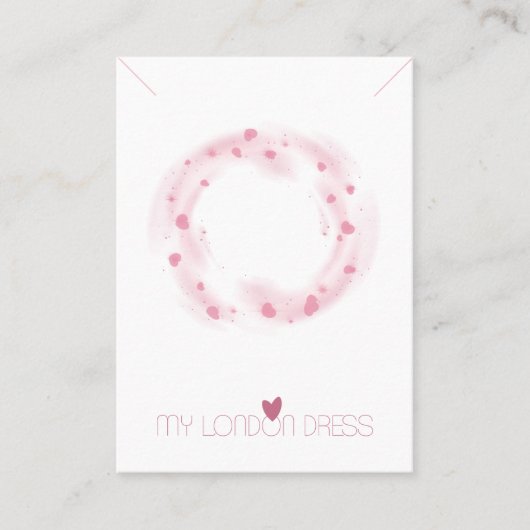 BLUSH PINK HEARTS WATERCOLOR STUD EARRING DISPLAY VISITENKARTE (Vorderseite)