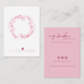 BLUSH PINK HEARTS WATERCOLOR STUD EARRING DISPLAY VISITENKARTE (Vorne/Hinten)