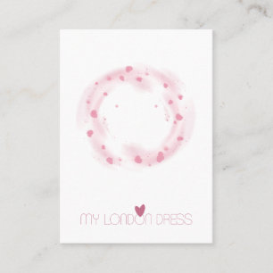 BLUSH PINK HEARTS WATERCOLOR STUD EARRING DISPLAY VISITENKARTE