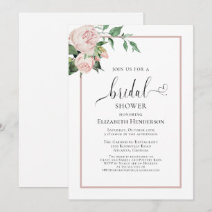 Blush Pink Heft Script Brautparty Einladung
