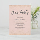 Blush Pink Hens Party Einladung (Stehend Vorderseite)