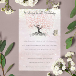 Blush Pink Herzleaf wünscht gute Hochzeit Begleitkarte