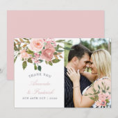 Blush Pink Hochzeit Blumenkohl Danke Foto (Vorne/Hinten)