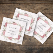 Blush Pink Hochzeit Personalisiert floral Serviette