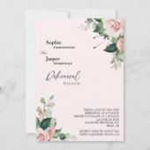 Blush Pink Hochzeitsdinner Probe Einladung (Vorderseite)