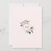 Blush Pink Hochzeitsdinner Probe Einladung (Rückseite)