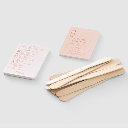 Blush Pink Hochzeitsprogramm Fächer (Non-assembled)