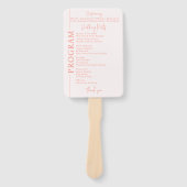 Blush Pink Hochzeitsprogramm Fächer (Vorderseite)