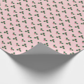 Blush Pink Holly Print Geschenkpapier (Ecke)