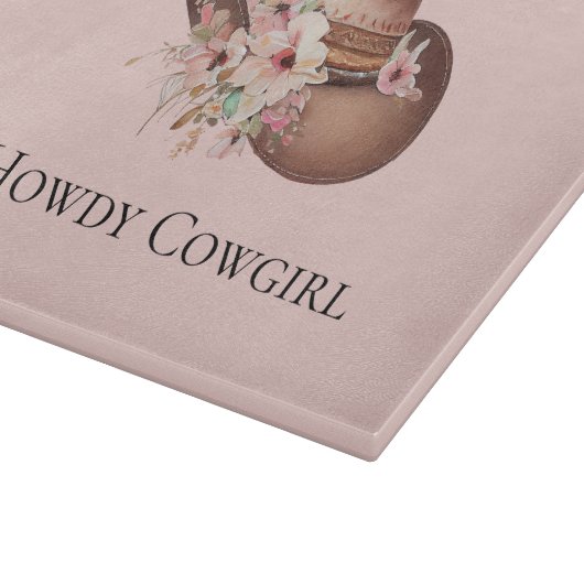 Blush Pink Howdy Cowgirl Western Hats Schneidebrett (Ecke)