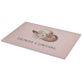 Blush Pink Howdy Cowgirl Western Hats Schneidebrett (Ecke)