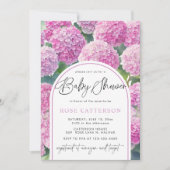 Blush Pink Hydrangea Babydusche Einladung (Vorderseite)