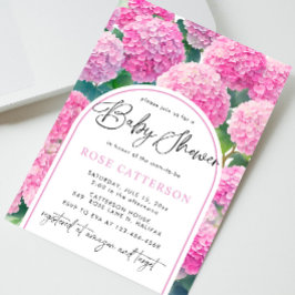 Blush Pink Hydrangea Babydusche Einladung
