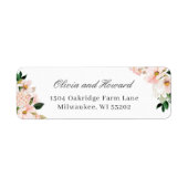 Blush Pink Hydrangea Bloral Elegante Rücksendeadre (Vorne)