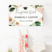 Blush Pink Hydrangea Bloral Graduation Party Banner (Insitu)