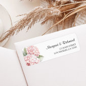Blush Pink Hydrangea Bloral Wedding Rücksendeadres