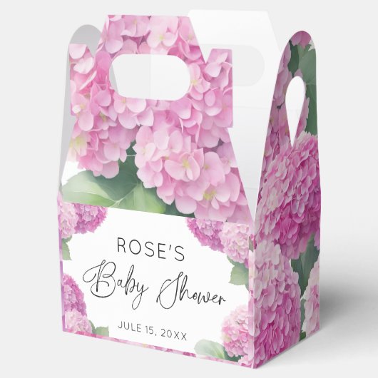 Blush Pink Hydrangea Die Girl Baby Dusche Geschenkschachtel (Geöffnet)