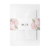 Blush Pink Hydrangea Elegante Blumenhochzeit Einladungsbanderole (Vorderseite Beispiel)