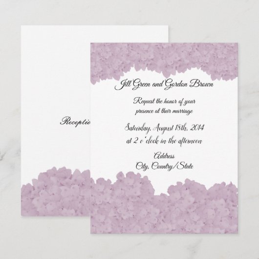 Blush Pink Hydrangea Hochzeitseinladung Einladung (Vorne/Hinten)