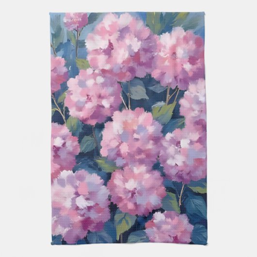 Blush Pink Hydrangeas Bloral Geschirrtuch (Vertikal)