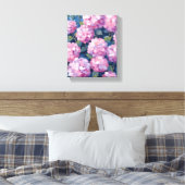 Blush Pink Hydrangeas Bloral Leinwanddruck (Insitu (Schlafzimmer))