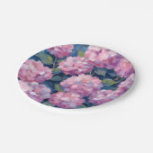 Blush Pink Hydrangeas Bloral Pappteller (Schrägansicht)