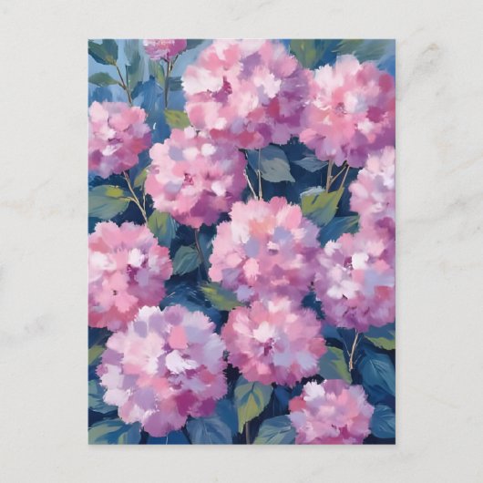 Blush Pink Hydrangeas Bloral Postkarte (Vorderseite)