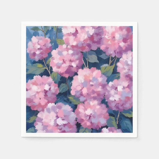Blush Pink Hydrangeas Bloral Serviette (Vorderseite)