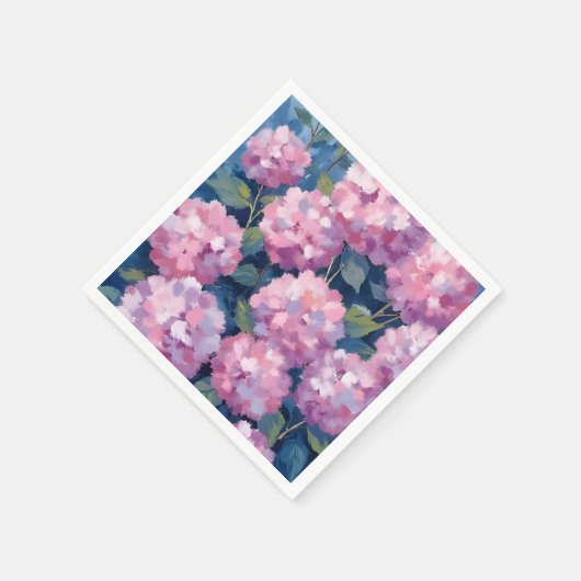 Blush Pink Hydrangeas Bloral Serviette (Ecke)