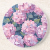 Blush Pink Hydrangeas Floral Getränkeuntersetzer (Vorne)