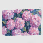 Blush Pink Hydrangeas Floral Golfhandtuch (Horizontal)