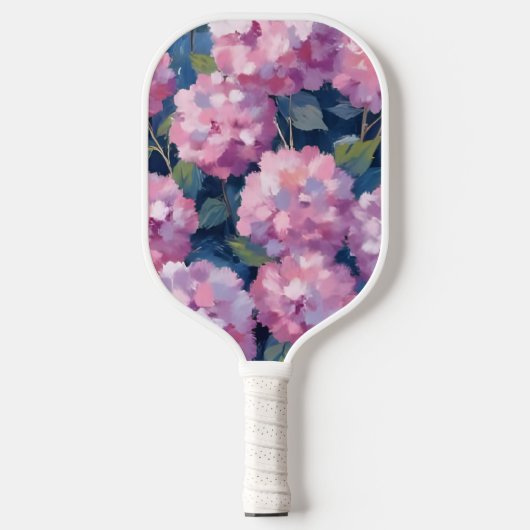Blush Pink Hydrangeas Floral Pickleball Schläger (Vorderseite)