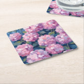 Blush Pink Hydrangeas Floral Rechteckiger Pappuntersetzer (angewinkelt)
