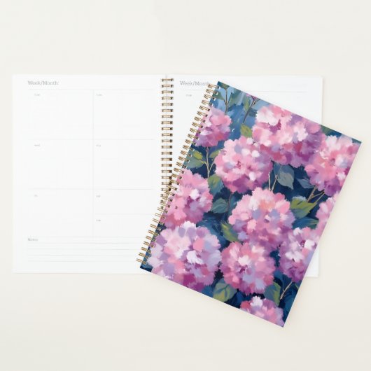 Blush Pink Hydrangeas Floral Watercolor Planer (Anzeige)