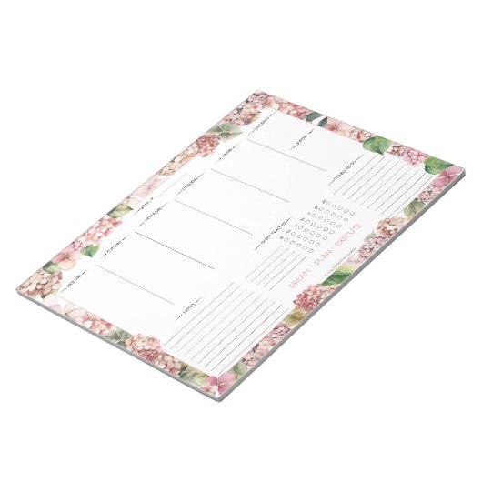 Blush Pink Hydrangeas Planer Pad Notizblock (angewinkelt)