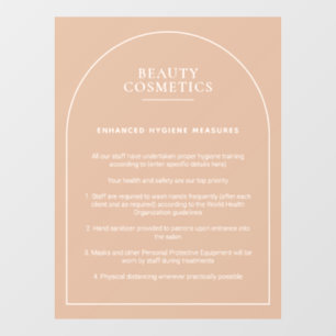 Blush Pink Hygiene Poster Beauty Makeup Business Fensteraufkleber